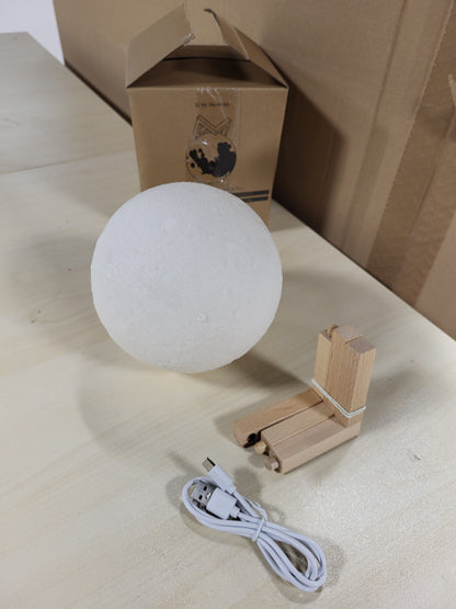214604 - UTEN Llambë Hëne 3D LED Natës me Diametër 15cm për Dhomë Gjumi, Dhomë Ndenjeje, Kafe-Bar, Lidhje me 2 Ngjyra për të Zgjedhur dhe Intensitet
