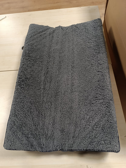 256407 - EHEYCIGA Shportë Ortopedike XL për Qen, Mbulesë e Lëvizshme, Shtrat i Larëshëm, Dyshek i Trashë, Gri, 104x69x9cm