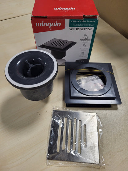 217211 - WIRQUIN Kullues dushi vertikal Venisio 30723963 me grilë çeliku inox, përfundim kromi