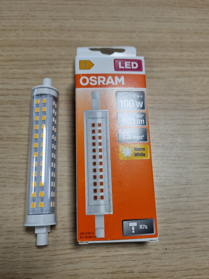 202259 - OSRAM Llambë LED Me Tub, Bazë R7s, Fuqi 12W, Ekuivalente Me Llambë Inkandeshente 100W, Ngjyrë Bardhë E Ngrohtë (2700K)