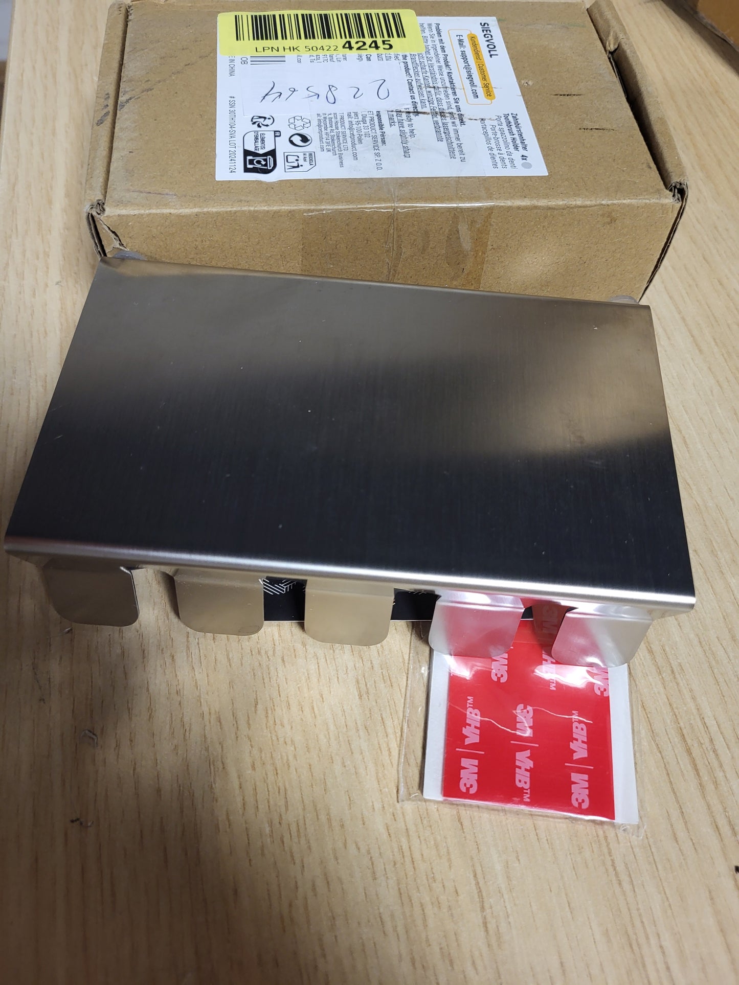 228564 - SIEGVOLL Mbajtëse furçash dhëmbësh prej çeliku inox për Oral-B, iO, Philips Sonicare, mbajtëse koke furçe me tabaka mbledhjeje, për 4 koka furçash dhëmbësh elektrike