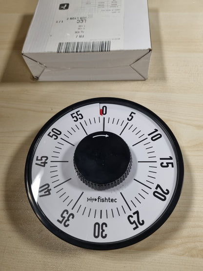 220090 - FISHTEC - Kohëmatës gjigant mekanik 60-minutësh - Numër i madh 16 x 9 cm - Alarm i fuqishëm zanor (pa bateri) - Menaxhim kohe për kuzhinë, klasë, zyrë, dhomë fëmijësh - Montim magnetik në mur