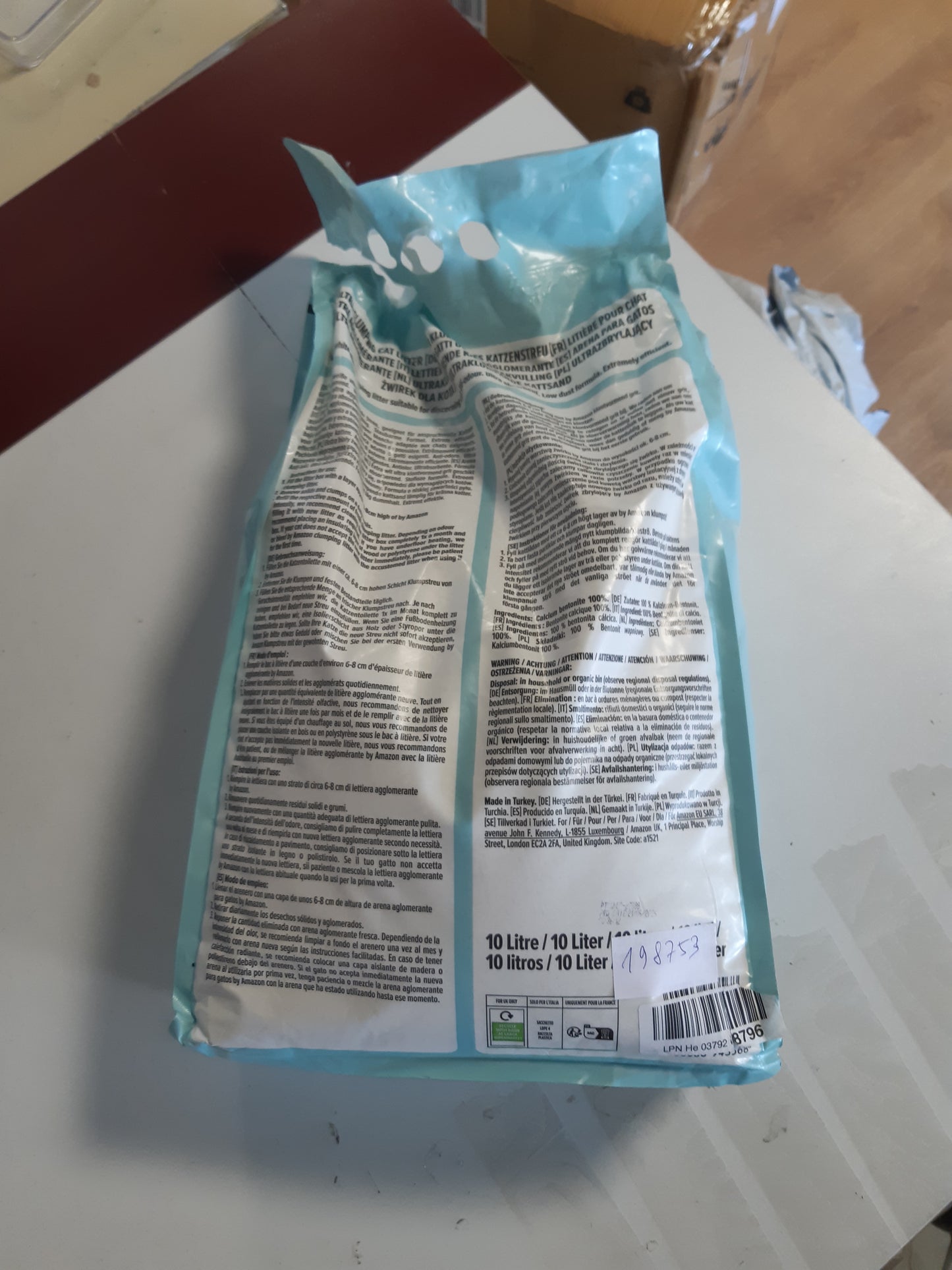 198753 - AMAZON Plehra Ultra-Grumbulluese për Macet, e Bardhë, Kapacitet 10L