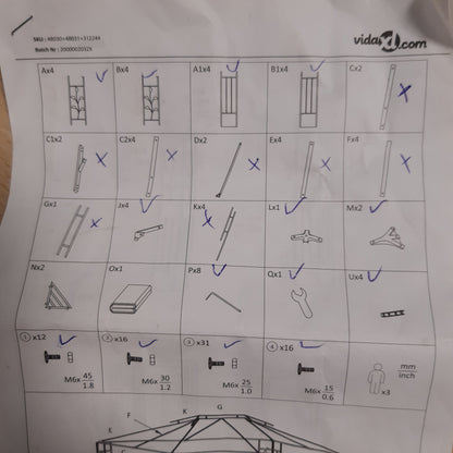 212028 - VIDAXL Pavijon me Çati të Dyfishtë 3x4 m Antracit