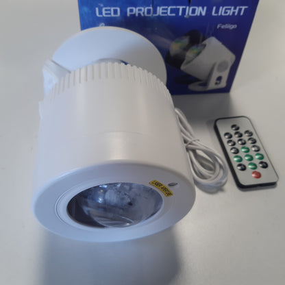 257783 - PROJEKTOR QIELLI ME YJE, LED AURORA BOREALIS, I RREGULLUESHËM 180°, 33 KOMBINIME MJEGULLNAJASH ME MUZIKË BLUETOOTH, KOHËMATËS DHE TELEKOMANDË, PËR DEKORIM DHOME/FESTE/KINEMA NË SHTËPI, I BARDHË
