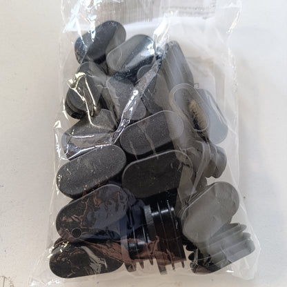 198921 - 25 Kapakë Këmbësh Karrige nga PLASTIK, për Mobilje, Tuba Ovalë 20x40 mm, IDEAL për Karrige Kopshti dhe Tavolina Ovale