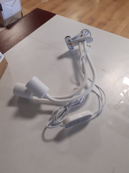 223147 - TESTYU Llambë me Dy Koka për Breshkat, Ngrohëse E27 25W+50W, UVA+UVB, 2 Llamba për Zvarranikë, E Bardhë