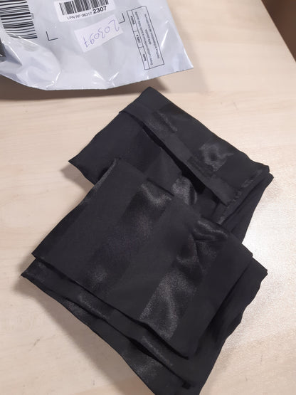 203097 - LIREX - Set prej 2 Mbulesa Jastëku prej Sateni me Zinxhir, Si Mëndafshi, Mbulesë Jastëku për Flokët prej Poliesteri, Dimensioni 30 x 50 cm, Vija të Zeza