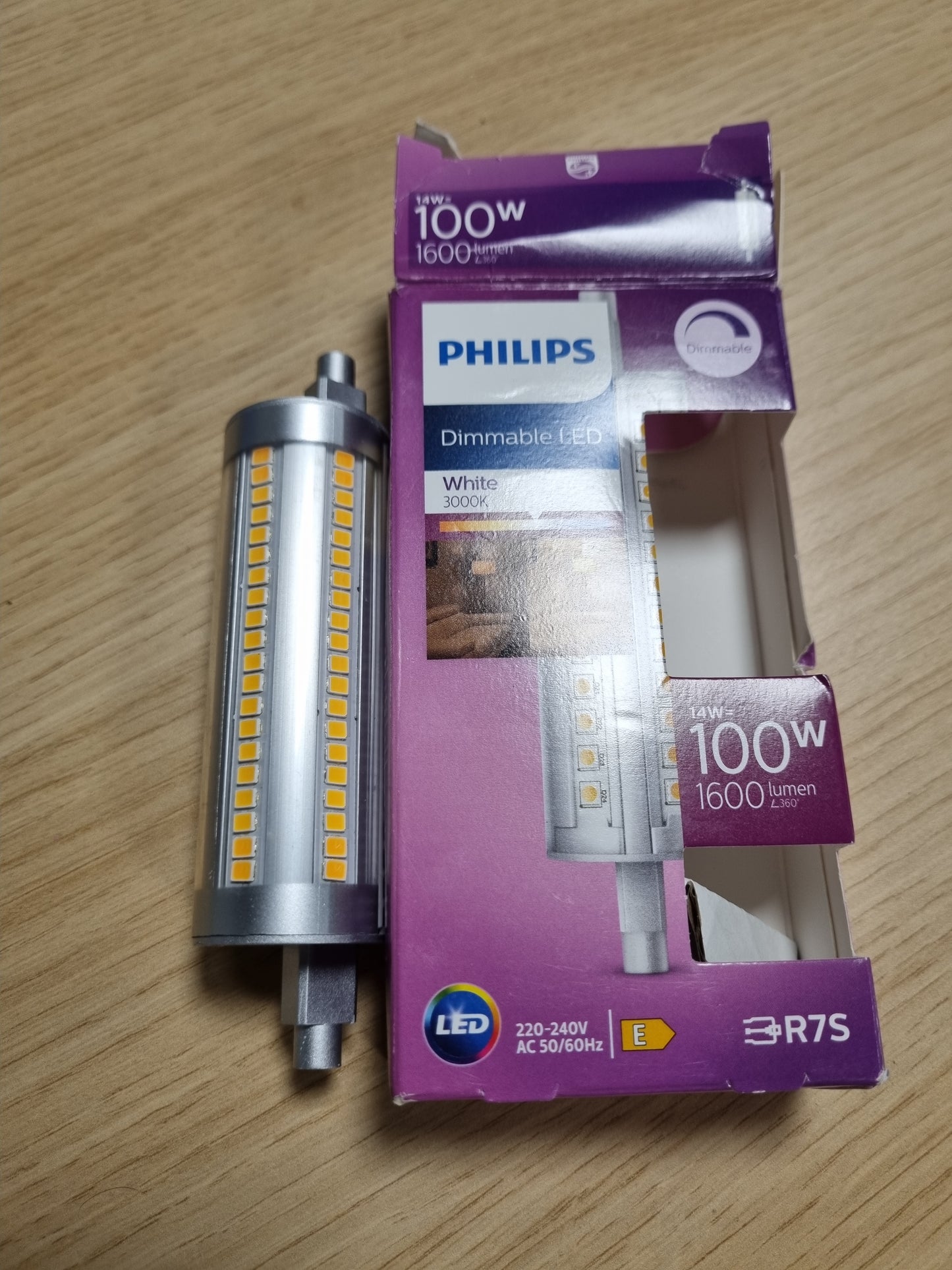 224056 - PHILIPS Llambë LED me shkop R7S 118 mm (100 W), llambë LED me shkëlqim R7S, dritë të bardhë neutrale