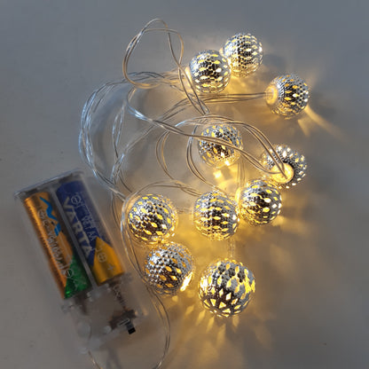 258265 - KALEORA Drita me tela marokene, 1.5 metra, 10 topa LED, drita të bardha të ngrohta, për Krishtlindje