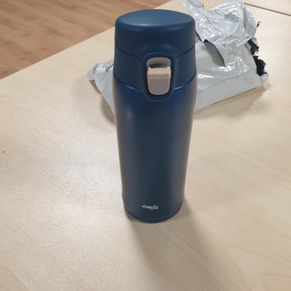 178609 - EMSA Filxhan Udhëtimi me Dritë, Termo/Izolues prej Çeliku Inox, Kapacitet 0.4L, Mban Pijet të Ngrohta për 8 Orë, të Ftohta për 16 Orë, 100% i Papërshkueshëm nga Rrjedhjet, i Sigurt për Lavastovilje, Mbyllje me Kapak të Palosshëm, Blu, 1 Copë.