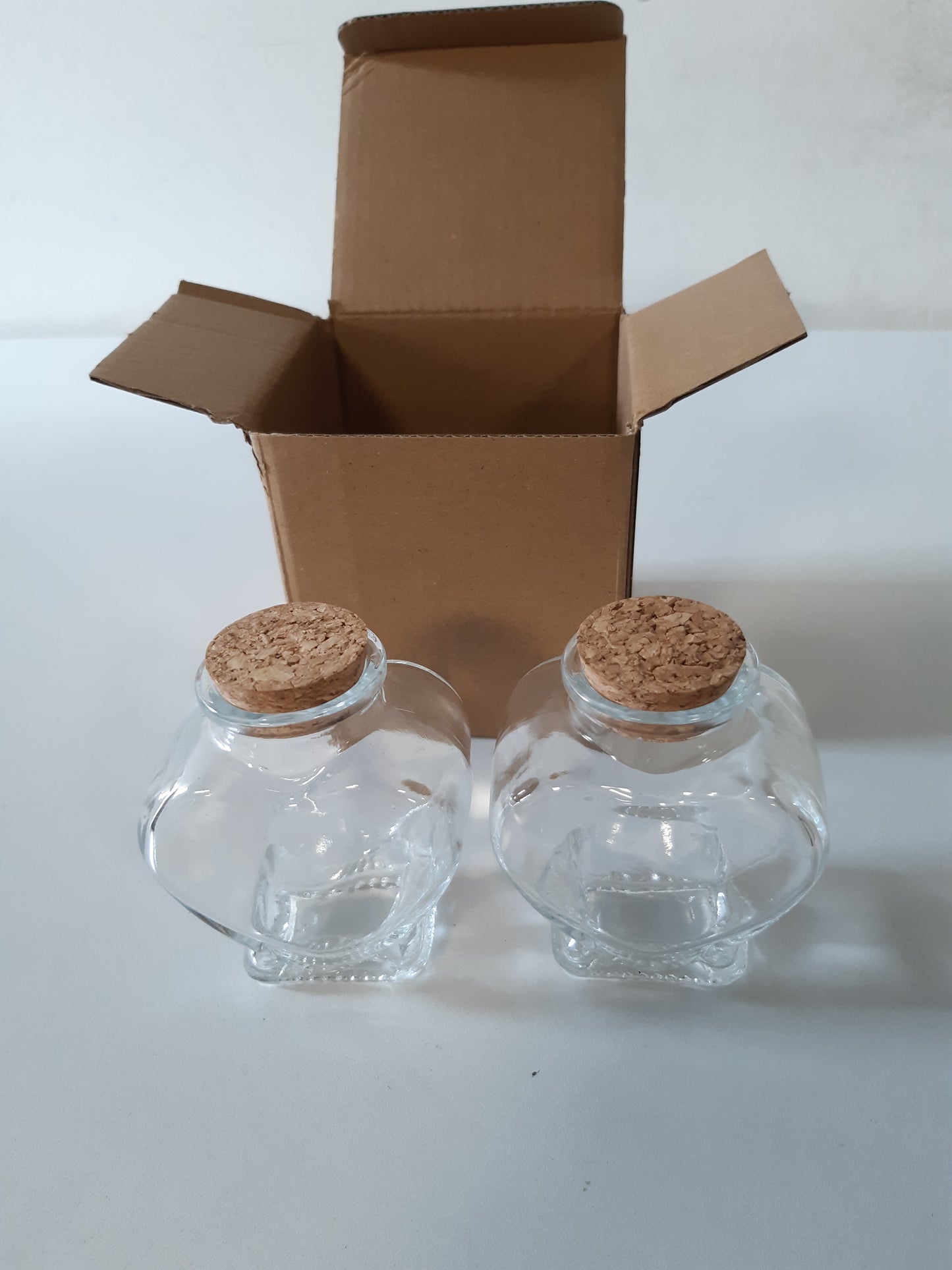 253296 - SHISHE QELQI Mini në Formë Zemre Warmhm 50ml me 2 Copë, Shishe Dekorative për Mesazhe dhe Projekte Arti