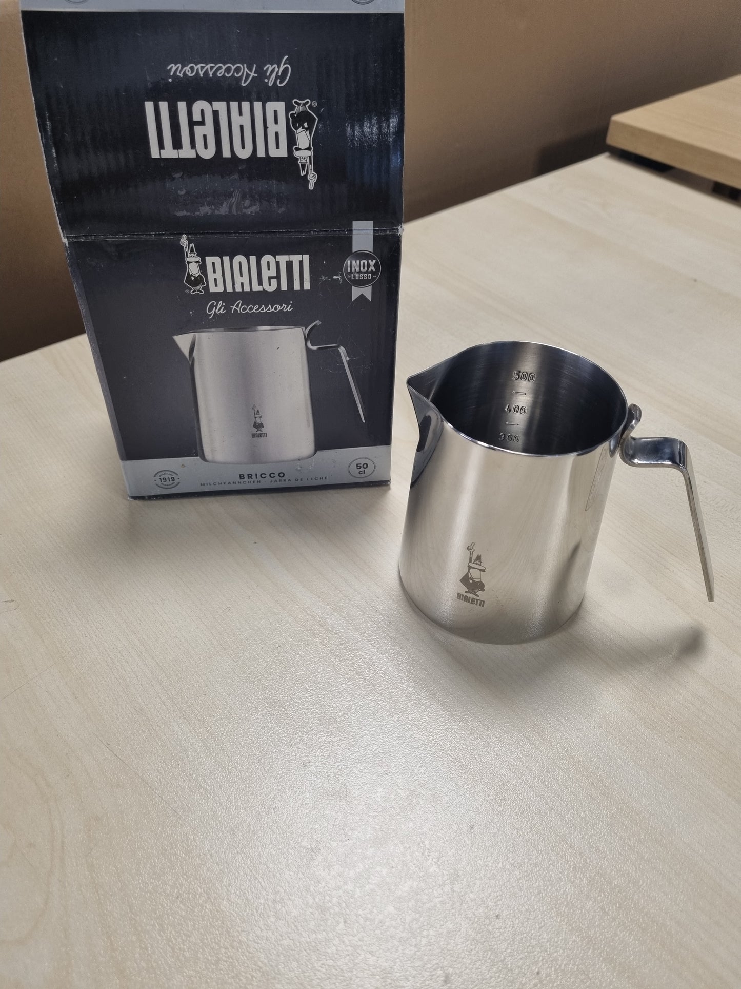 215989 - BIALETTI Kanaçe Qumështi "Bricco" 50cl, Çelik Inoks, 30 x 20 x 15 cm