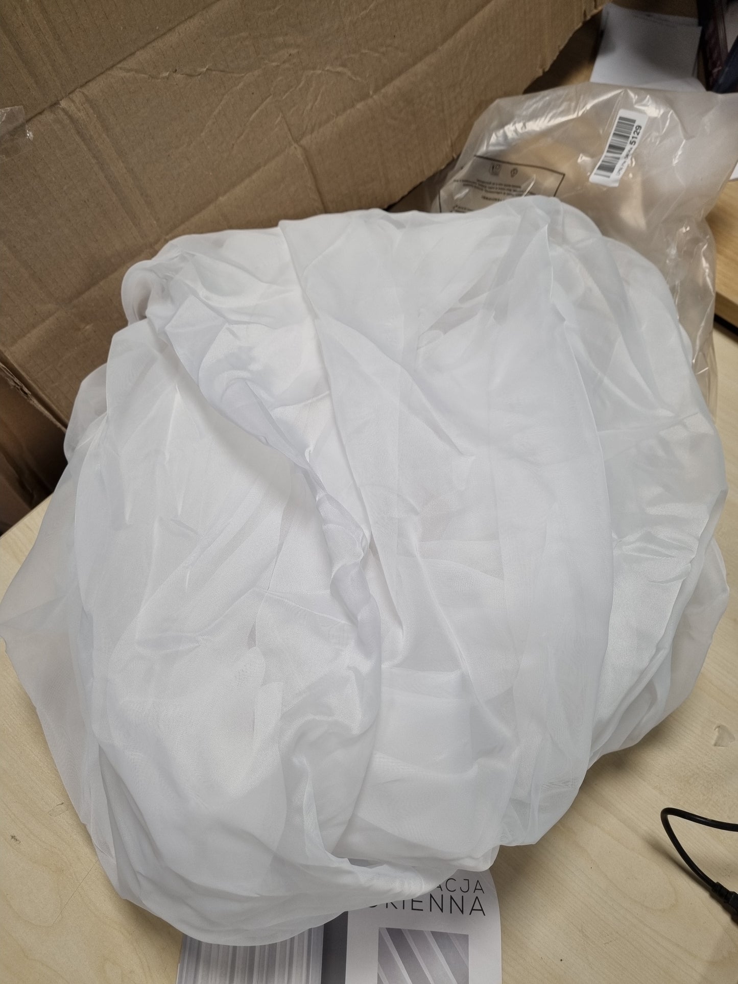 214044 - EUROFIRANY Perde Voile, e Bardhë, 350 x 250 cm