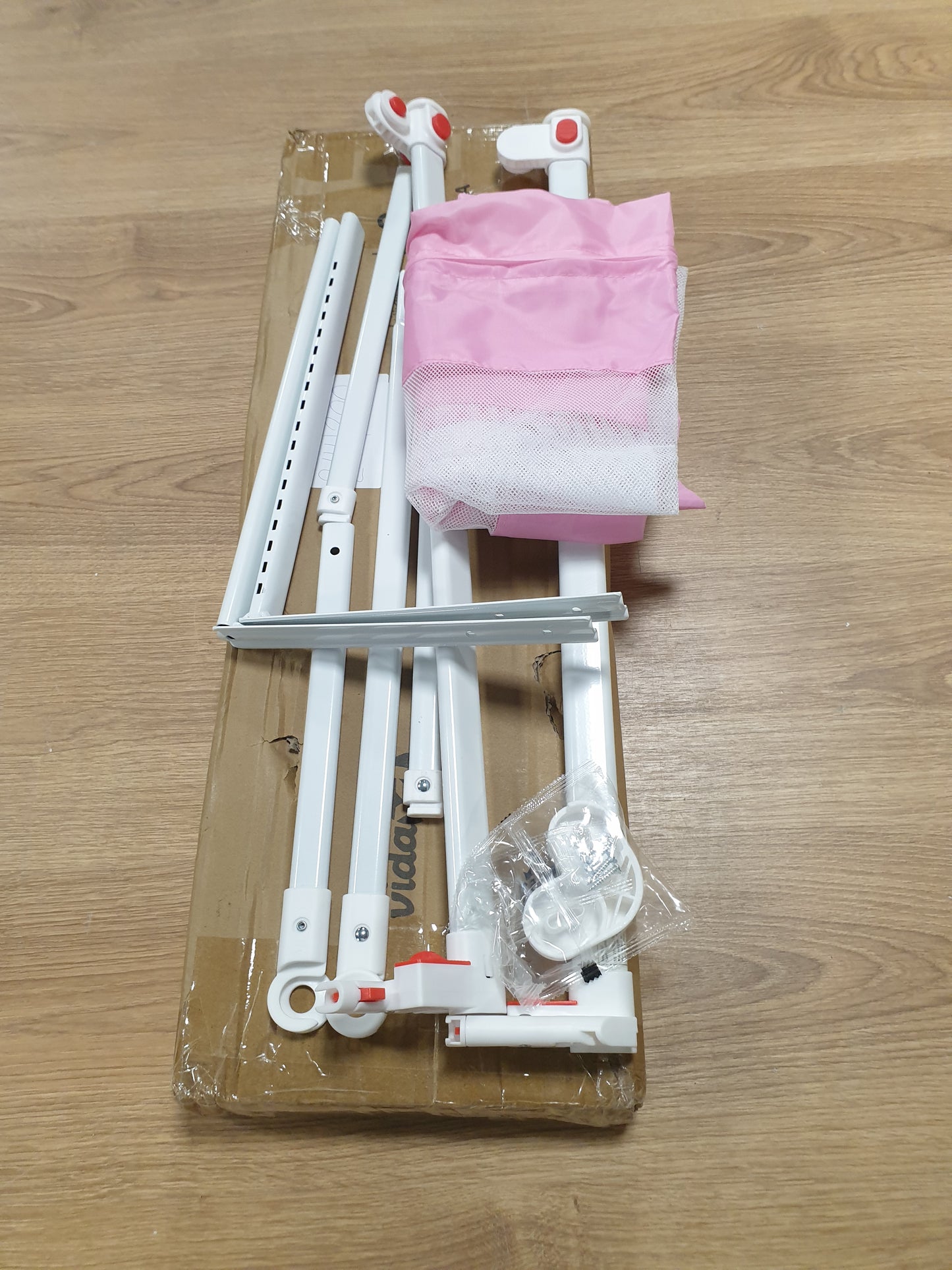 244300 - VIDAXL Mbajtëse Sigurie për Shtrat për Foshnje, Rozë 90x25 cm, Material