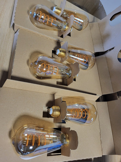 250678 - AMAZONBASICS Llambë LED Vintage, E27, ST64, 4 W (ekuivalent me 25 W), 1800 K, Pako me 6 copë