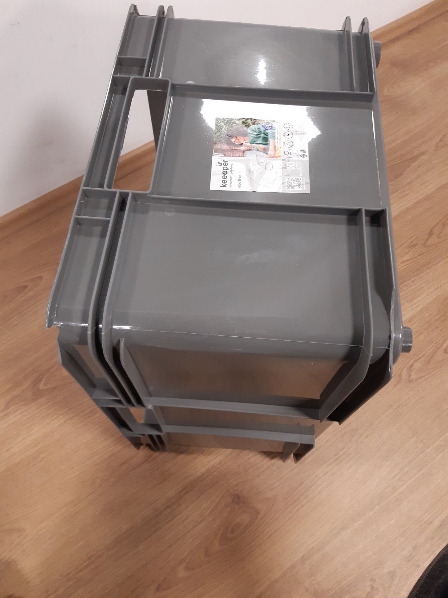 195665 - KEEPER Kuti Ruajtjeje me Doreza, Modeli Euro XXL, Materiali Procyclen, Kapacitet 54L, Seria Bruno Eco Line, Ngjyra Gri Eko