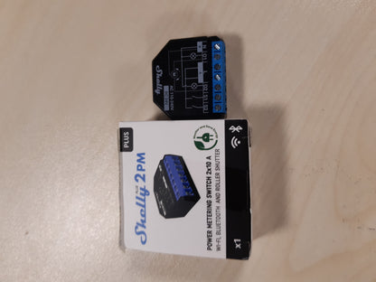 163492 - SHELLY Rele Wi-Fi PLUS 2PM me 2 Kanale, Kontrollues i Dritave dhe Ndërprerësve, Matës Energjie, e Zezë