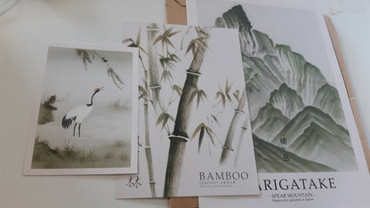 263285 - CANVEA Set Posterash mbi Malin Yarigatake të Japonisë | 3 Pjesë | Art Modern | Printime Arti Premium