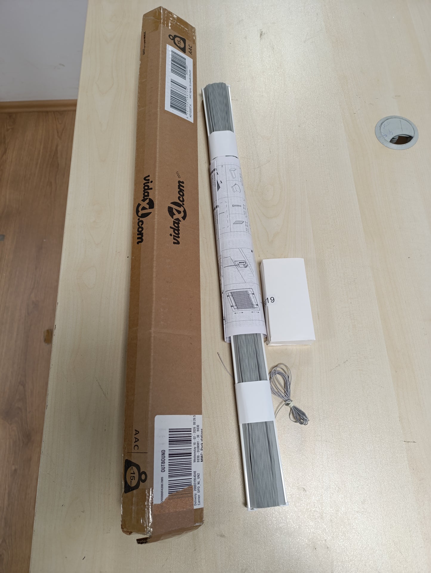 244673 - VIDA XL Perde e Plisuar Gri e Çelët 65x200 cm, Gjerësia e Pëlhurës 64,4 cm, Poliester