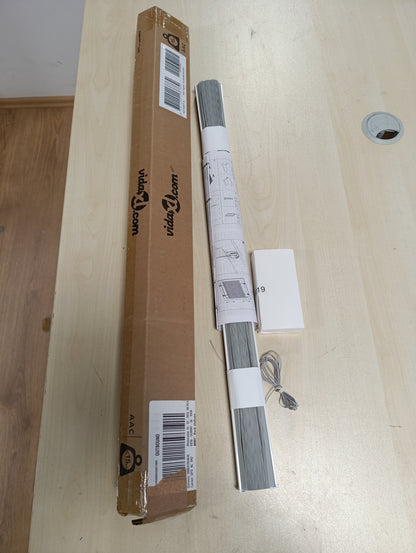 244673 - VIDA XL Perde e Plisuar Gri e Çelët 65x200 cm, Gjerësia e Pëlhurës 64,4 cm, Poliester