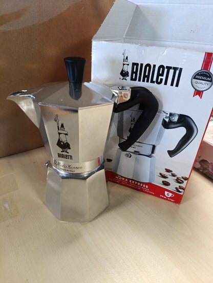 246113 - BIALETTI Moka Express Makina e kafesë Espresso 6 gota (270 ml), Alumini, Argjendi