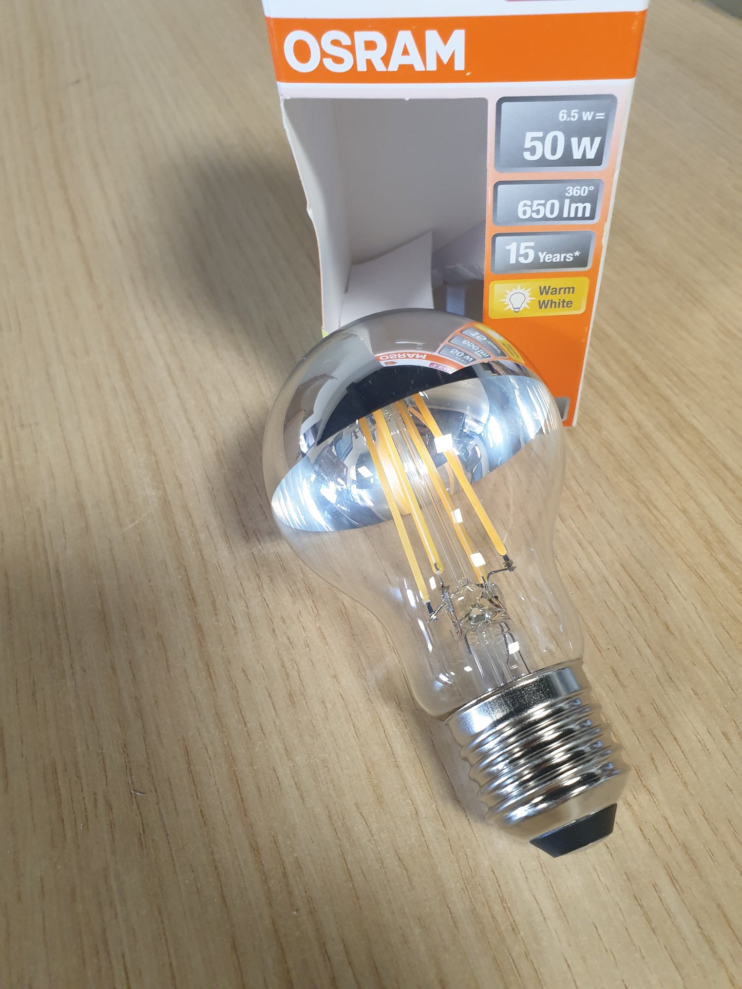 216563 - OSRAM Llambë LED me filament, E27, e bardhë e ngrohtë (2700K), 6.50W, 1 copë