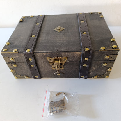 224556 - TOSAVGA Arkë Thesari Vintage prej Druri për Fëmijë 24x16x10 cm për Ruajtje