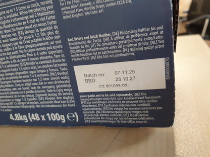 215411 - AMAZON Ushqim i plotë për qen të rritur, përzgjedhje mishi në pelte, 4.8 kg (48 pako x 100g)