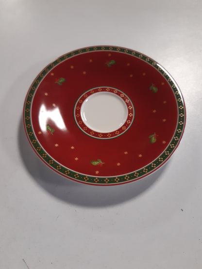 205799 - VILLEROY & BOCH - Pjatë Kafeje e Kuqe për Krishtlindje, Porcelan Premium, e Mundshme për Lavatriçe dhe Mikrovalë