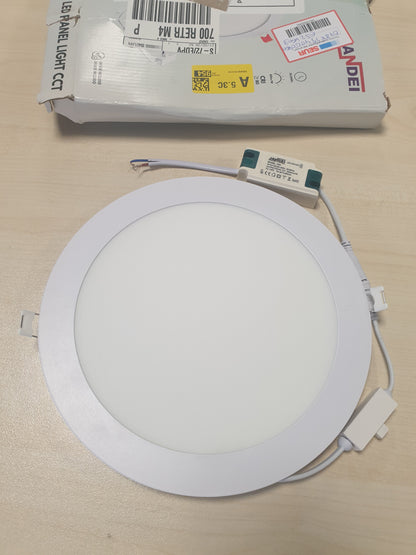 258061 - JANDEI - Llampë LED 18W CCT (3000K, 4200K, 6000K), Rrumbullakët, e Fundur, e Bardhë, Diametër 222 mm