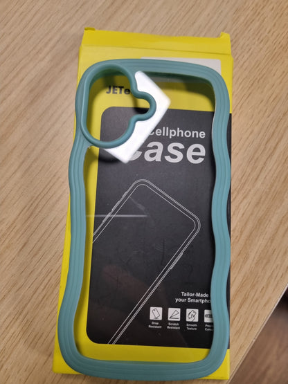 267295 - JETech Mbrojtëse e valëzuar për iPhone 16 6.1 inç, mbrojtëse nga goditjet me lak, pjesa e pasme transparente e fortë (blu jeshile)