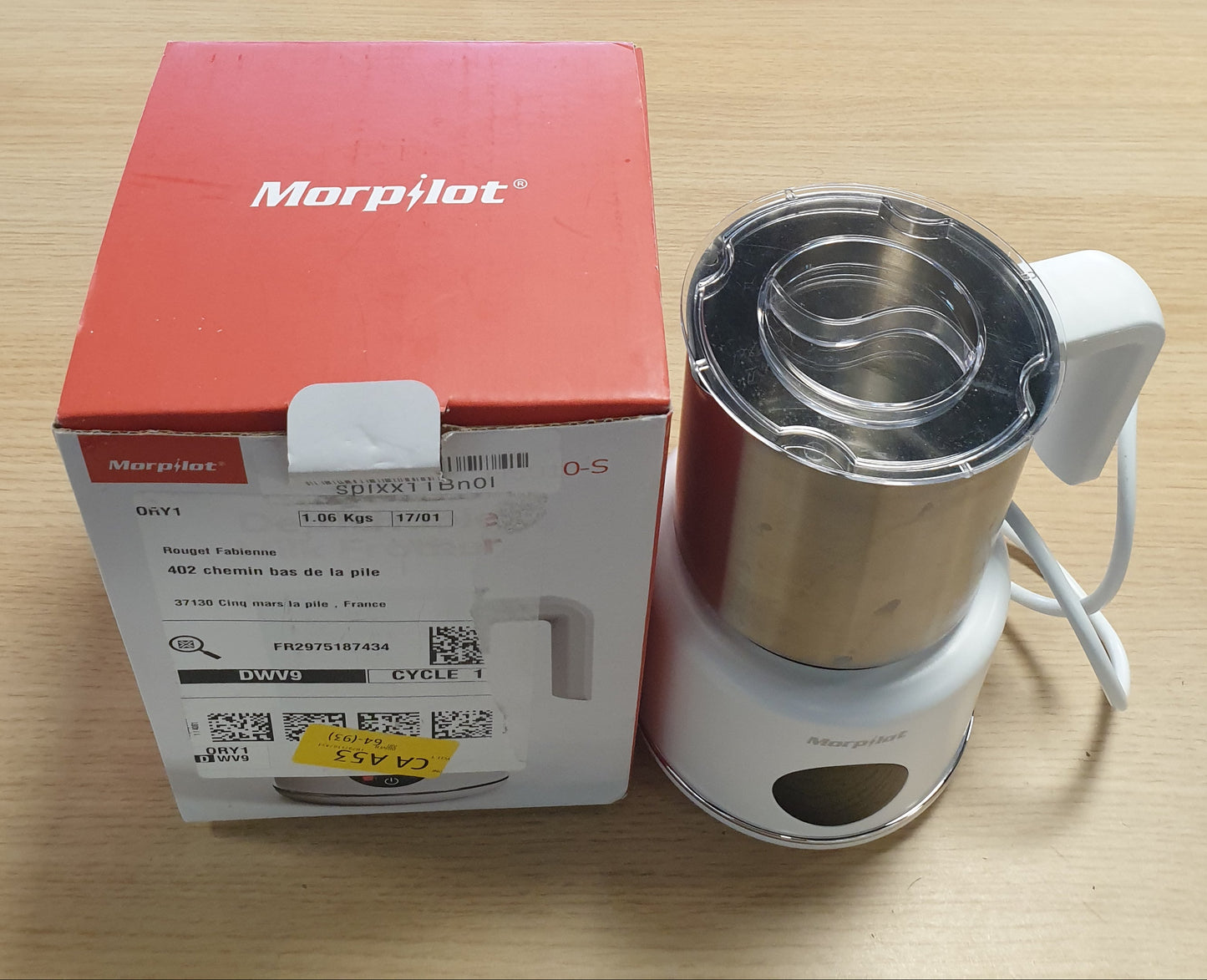 239452 - MORPILOT Shkumëzues Qumështi 6-në-1 Elektrik, 500 ml, 600 W, Shkumë e Nxehtë dhe e Ftohtë, Material: Çelik Inoks, I Mundshëm për Lavatriçe