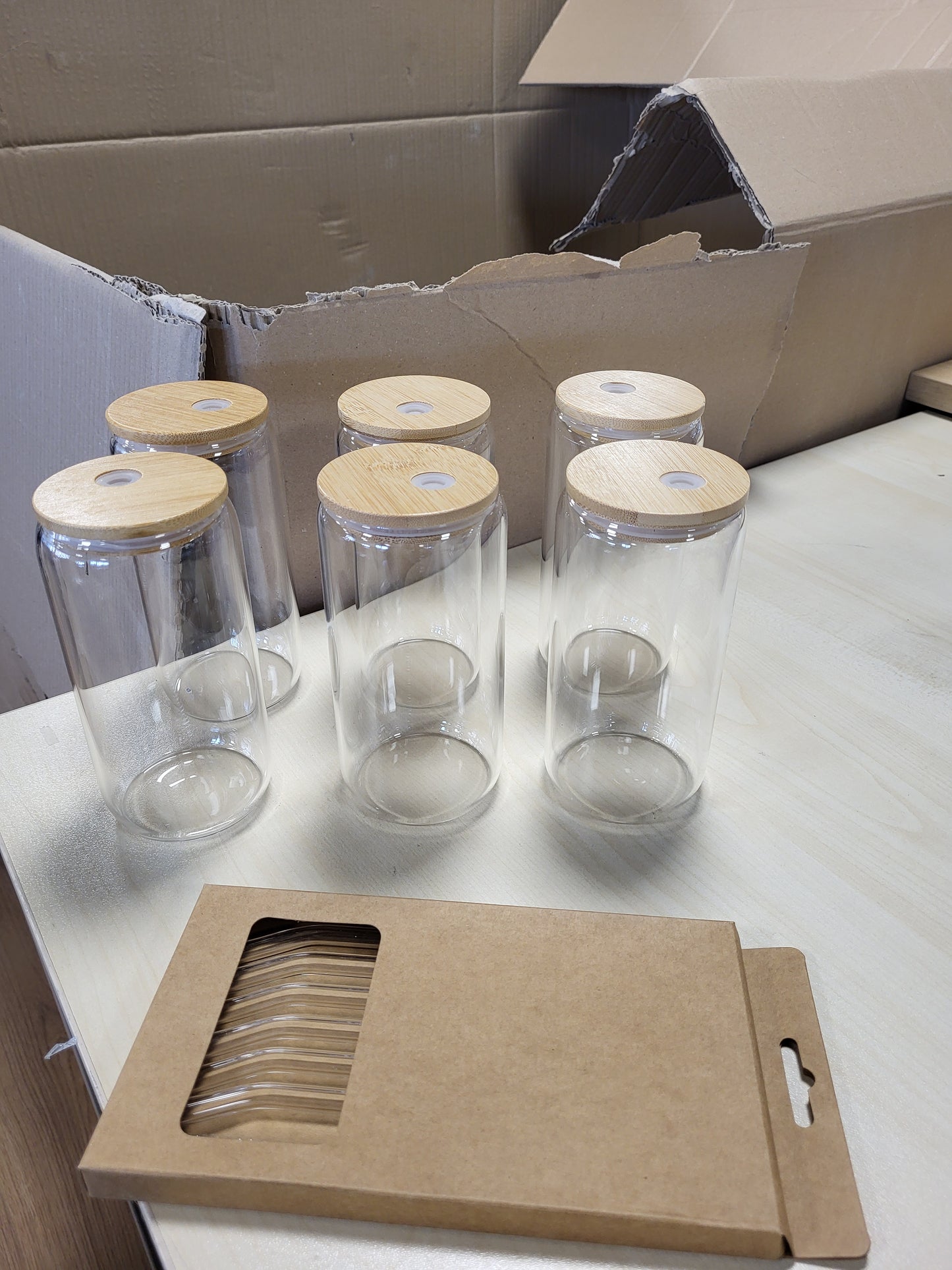256250 - TAVADA Filxhanë çaji me kapak dhe pipëza, Set me 6 gota për pije me kapak, Gota për pije me kavanoz 500 ml, Gota për smoothie për milkshake, lëngje, smoothie dhe birra
