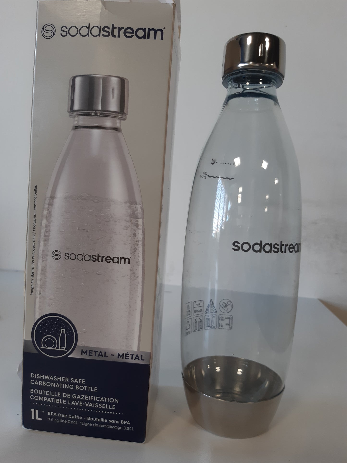 237817 - SODASTREAM - Fuse – Shishe 1L e ripërdorshme pa BPA, e sigurt për lavastovilje, metalike