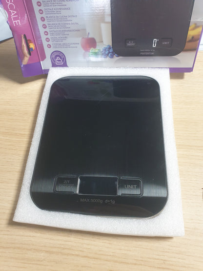 263694 - PORTENTUM Peshore Elektronike Kuzhine 5000g/1g me Ekran LCD, 6 Njësi, Çelik Inoks, e Zezë