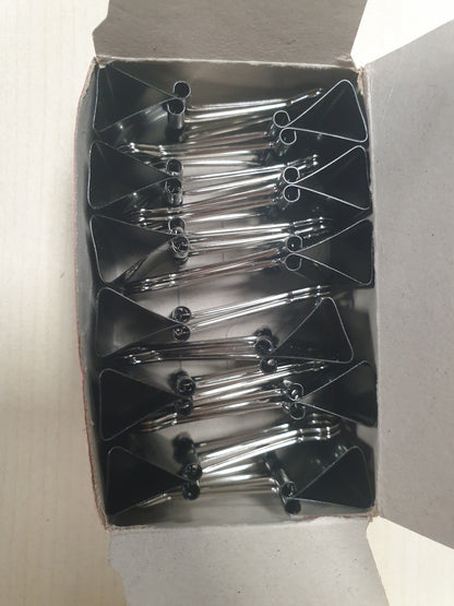 269675 - KAPËSE TË PALOSSHME 25 MM / 12 COPË / METAL / E ZEZË / ARGJENDTË / REZISTENT NDAJ DEFORMIMIT