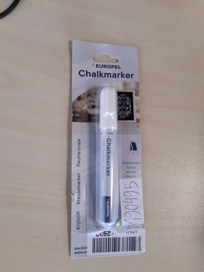 190495 - EUROPEL Marker Shkumësi me Bojë të Lëngshme, Majë 6mm, për Sipërfaqe Jo-Poroze - 1 Markues i Bardhë në Pako Flluskash, i Fshirë në Mënyrë të Thatë ose të Lagësht për Dërrasa të Zeza, Pllaka Druri, Panele, Dritare