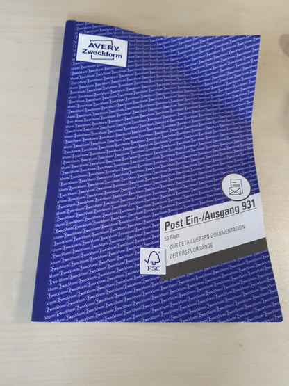 190010 - AVERY ZWECKFORM - Libër për Hyrje/Dalje, Modeli 931, Formati A4, Printim Dy-Anësor, 50 Fletë, Ngjyra e Bardhë