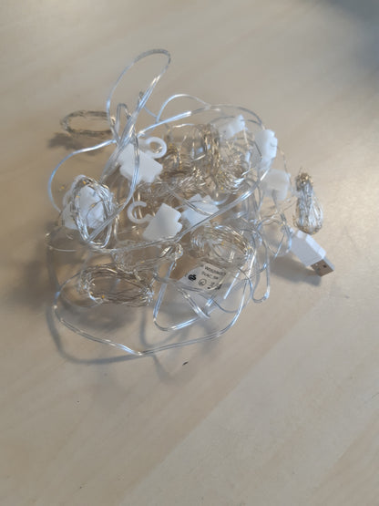 216699 - OLLNY Perde me Dritë LED 2x2m, 200 LED Drita me Tel USB të Bardha të Ngrohta, 10 Grepa, për Përdorim të Brendshëm dhe të Jashtëm, Dekorim për Ramazan, Dasëm, Festë