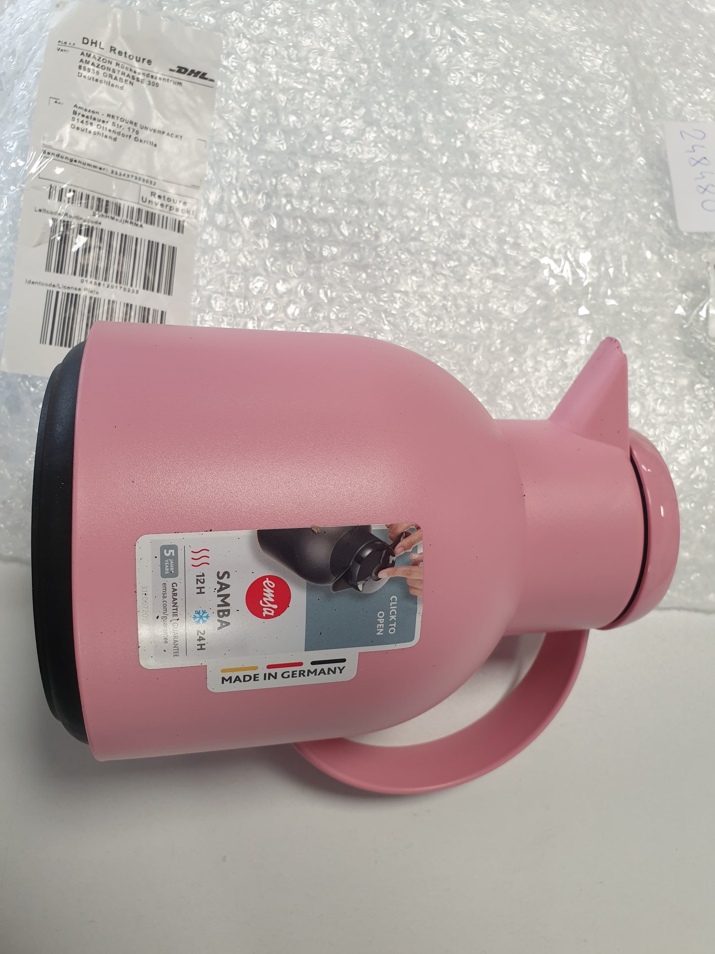 248480 - ENË E IZOLUAR EMSA SAMBA F40103, KAPACITET 1 LITËR, PLASTIKË, MBYLLJE E SHPEJTË, 100% E PAPËRSHKUESHME NGA RRJEDHJET, MBAN NXEHËSI PËR 12 ORË, TË FTOHTË PËR 24 ORË, ROZË PLUHI