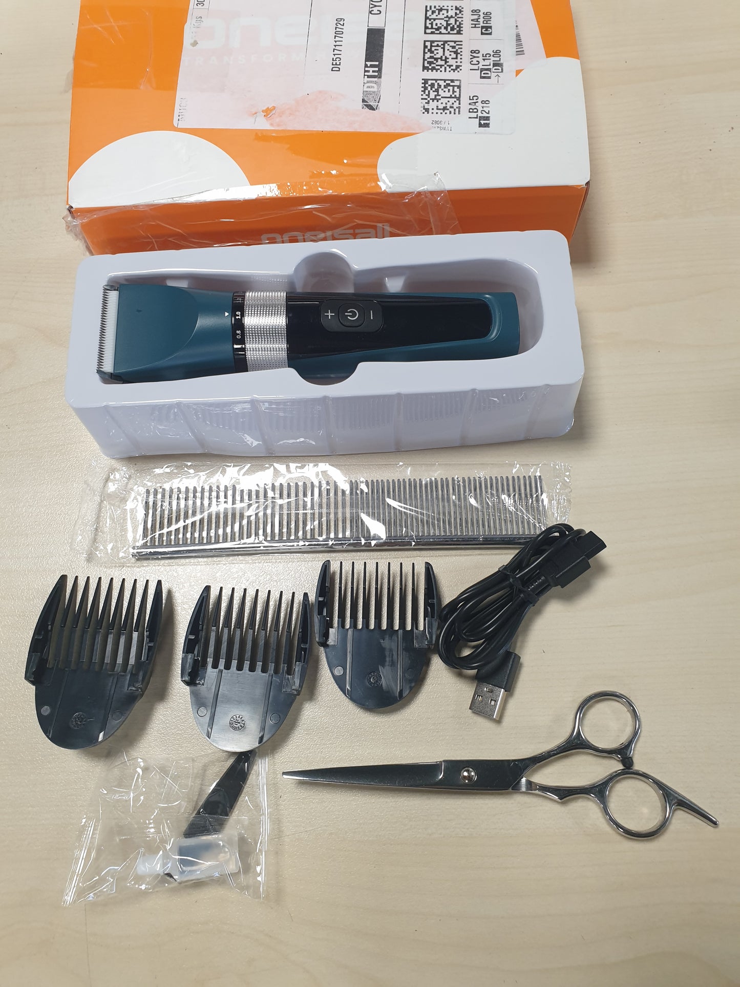 213463 - ONEISALL Makinë prerëse macesh e qetë, prerëse profesionale për macet me qime të gjata, 5 shpejtësi, IPX6 e papërshkueshme nga uji