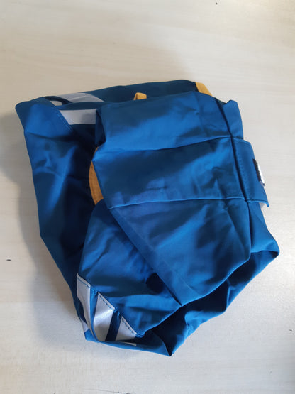 184781 - BRANDI I PAJISUR Mushama për Qen të Vegjël dhe të Mesëm, Blu, e Papërshkueshme nga Uji, e Rregullueshme, me Kapuç dhe Hapje për Këmbët, Madhësia L