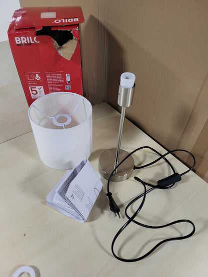 214859 - BRILONER - Llambë nate me abazhur prej pëlhure, çelës ndezjeje/fikjeje, prizë E14, maks. 25 vat, llambë tavoline, llambë, llambë tavoline, dritë tavoline, llambë zyre, llambë leximi nate, 38.5 x 16 cm, e bardhë