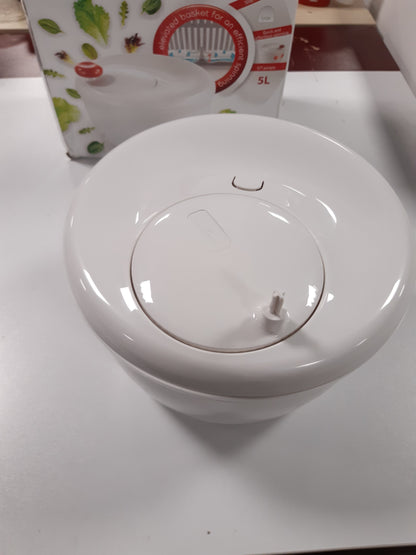 252572 - MOULINEX Sallatë Spinner, Kapacitet 5L, Buton Ndalese, i Bardhë, K1010114, Prodhuar në Francë