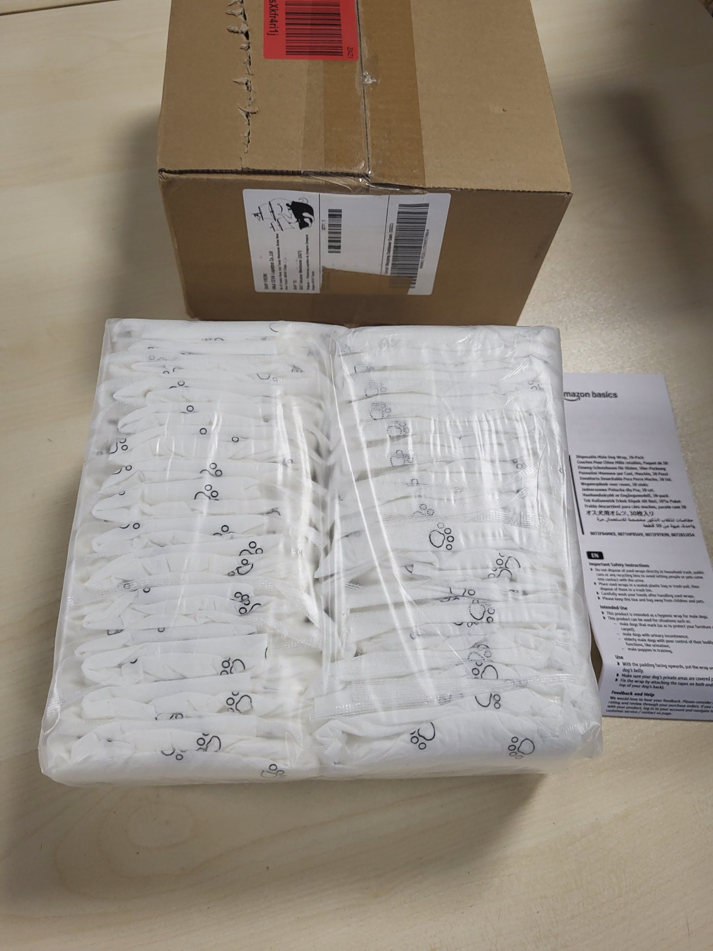 168310 - AMAZON BASICS Pelenë për Qen Meshkuj, Madhësia XS, Pako me 30 Copë, Ngjyra e Bardhë