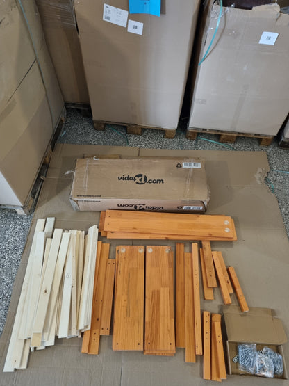 181683 - VIDAXL Kornizë e Shtratit pa Dyshek, Dru i Fortë Pishe, Ngjyrë Kafe, Madhësia 140x200 cm