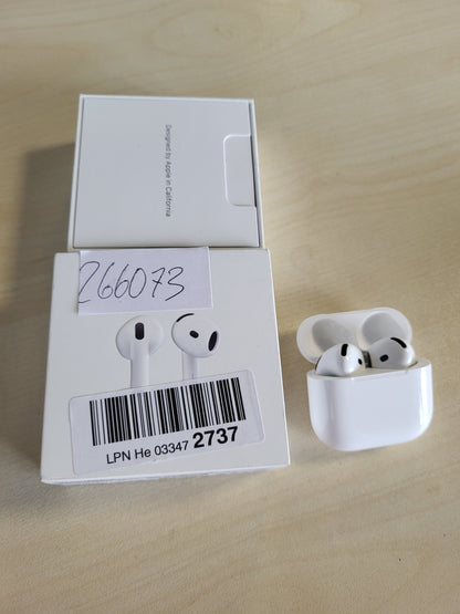 266073 - APPLE AIRPODS 4 - Kufje pa tel, Bluetooth, audio 3D, rezistente ndaj djersës dhe ujit, deri në 24 orë riprodhim, kuti karikimi USB-C