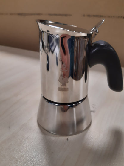 231938 - BIALETTI - VENUS I RI, makinë ekspreso prej çeliku inox, e përshtatshme për të gjitha llojet e sobave, 2 gota të ndara (0.85 ml), alumini, argjend (nuk është e përshtatshme për soba me induksion)