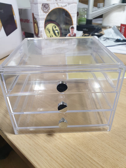 209596 - IDESIGN 37060EU Clarity, Sënduk me 3 Sirtarë të Vendosshëm në Njëra-tjetrën, I Ngushtë, Transparent